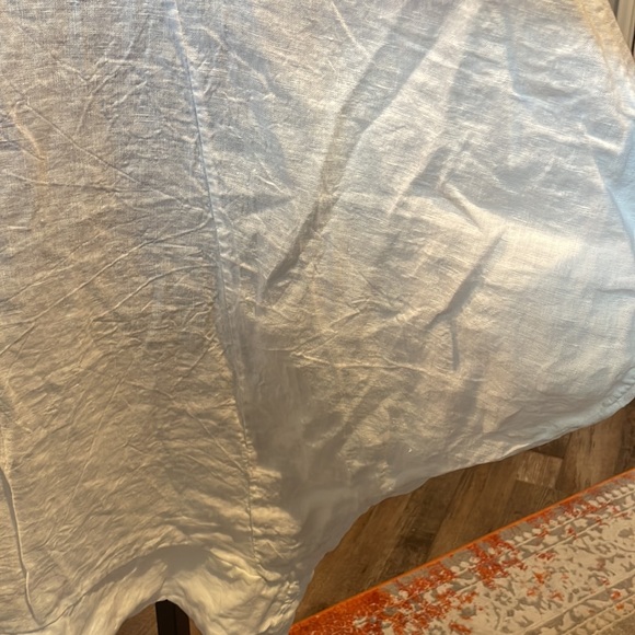 White Linen Dress with cow neck - Picture 12 of 14